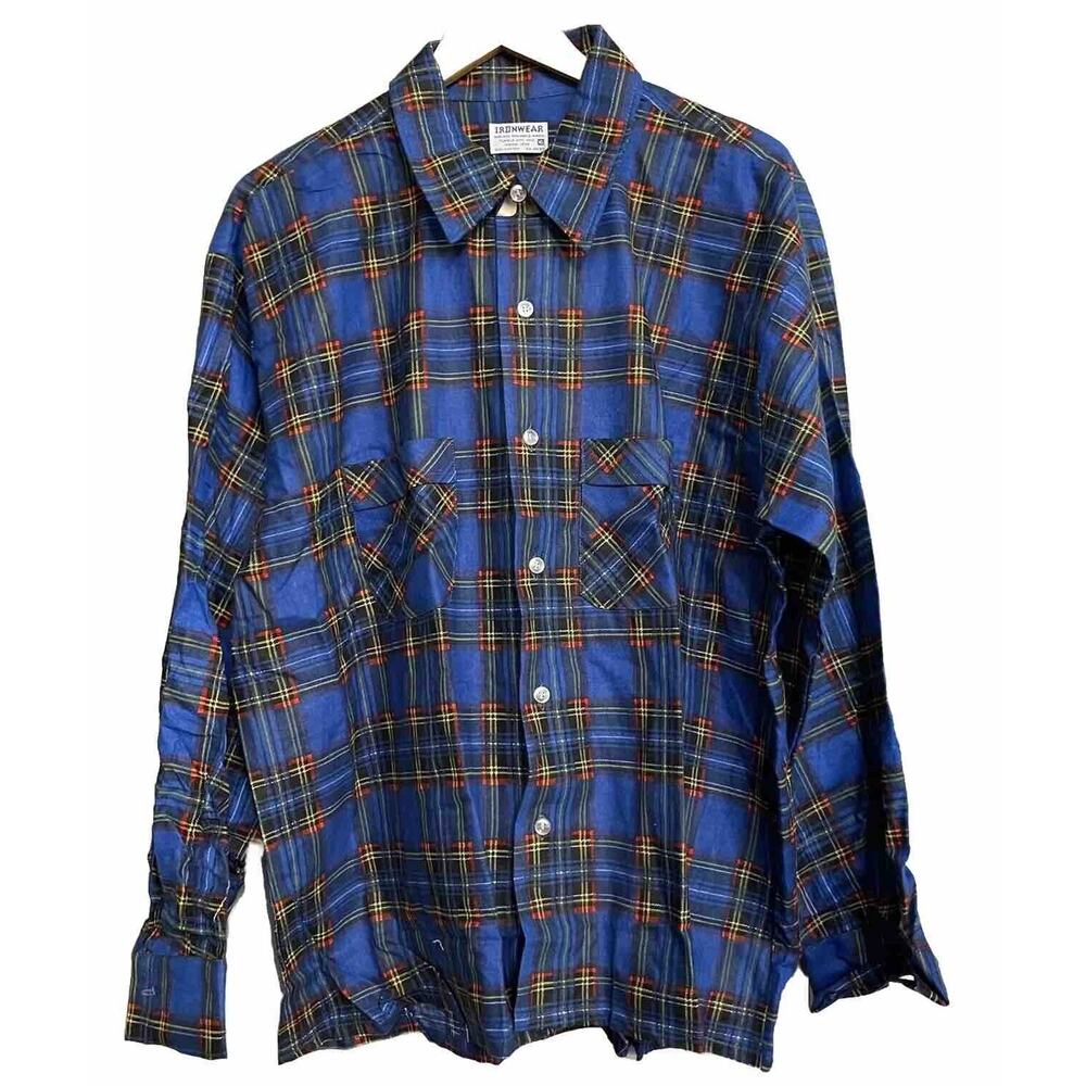 Ironwear Shirt Plaid‎ Button Up Vintage Flannel Long Sleeve Mens XL New